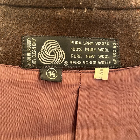 Town & Country 100% Pure Wool Brown Blazer Jacket Size 14. - Picture 11 of 11